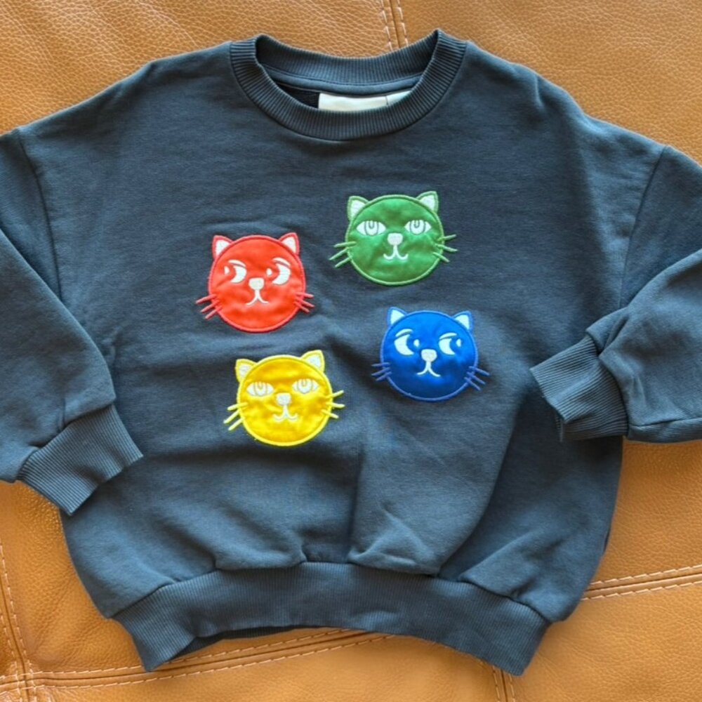 Mini Rodini Cool Cats organic cotton sweatshirt 3-5Y